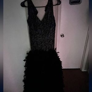 black hand sewn dress